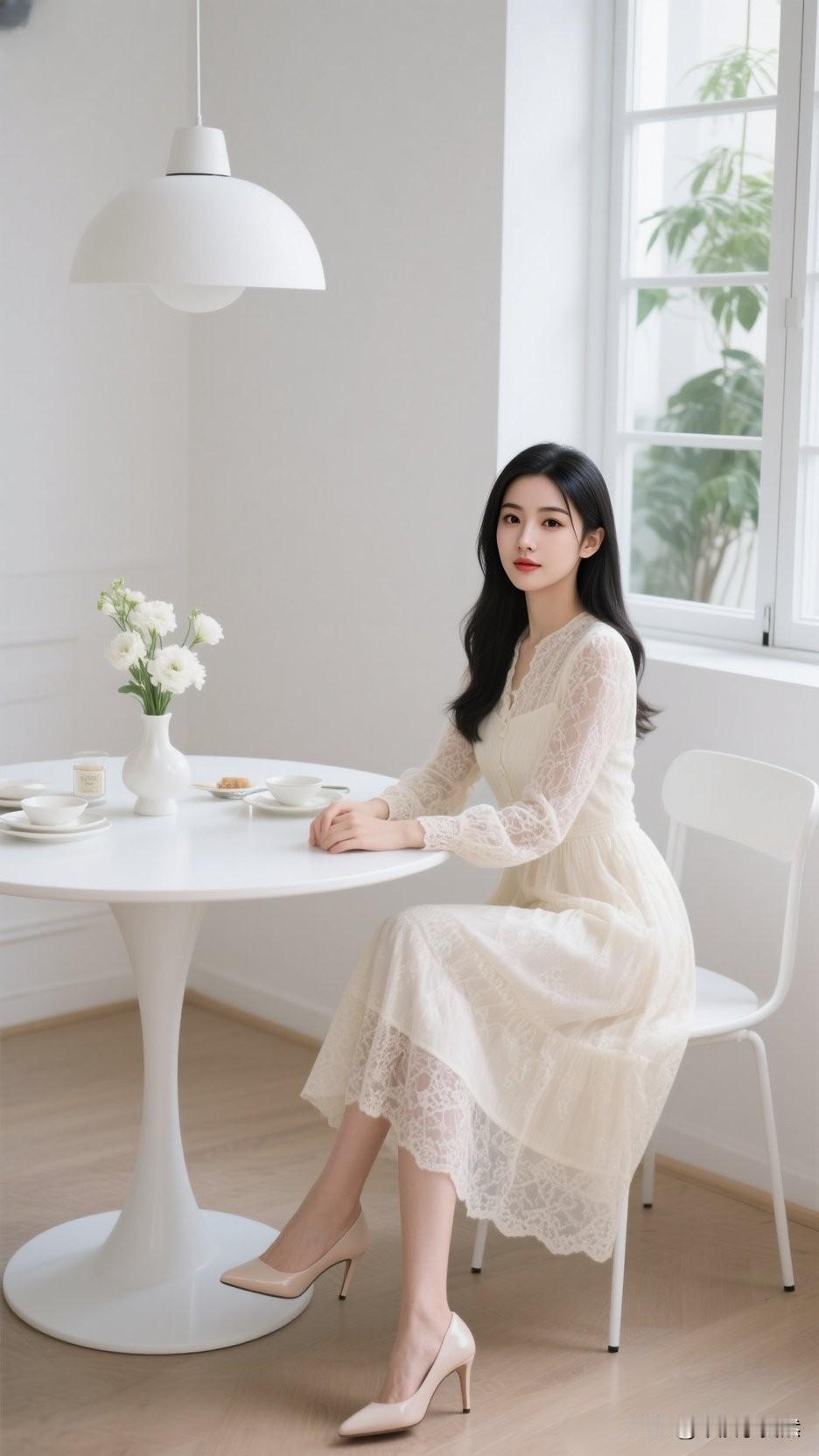 静坐花前人，轻抚时光梦。这样的邻居大姐姐，你喜欢吗？绝色邻居少妇