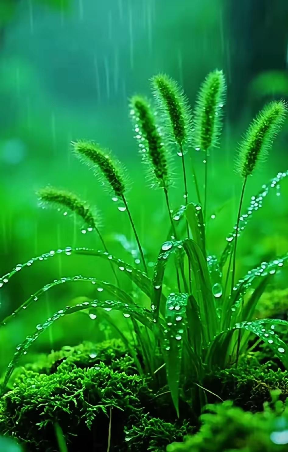 幽草萋萋经雨润，
香花艳艳有风临。
横批：《幽草与香花》