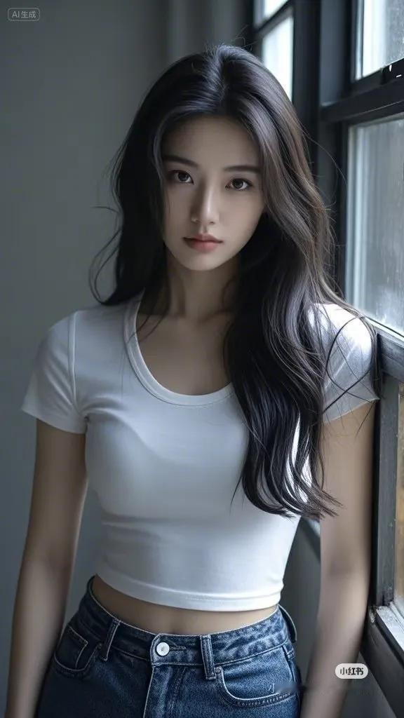 清新自然，简约风穿搭，元气少女，轻松自在街拍 高清美女