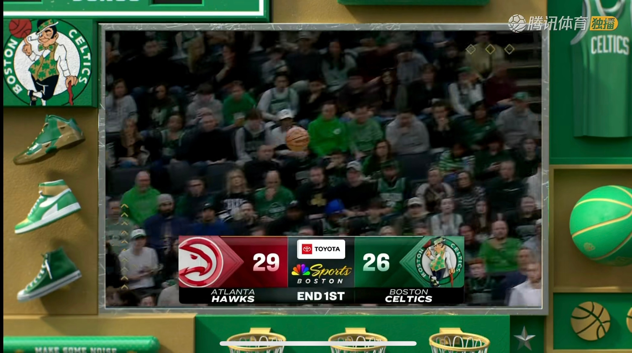 首节老鹰的最大领先16分，第一节打完只领先3分凯尔特人vs老鹰