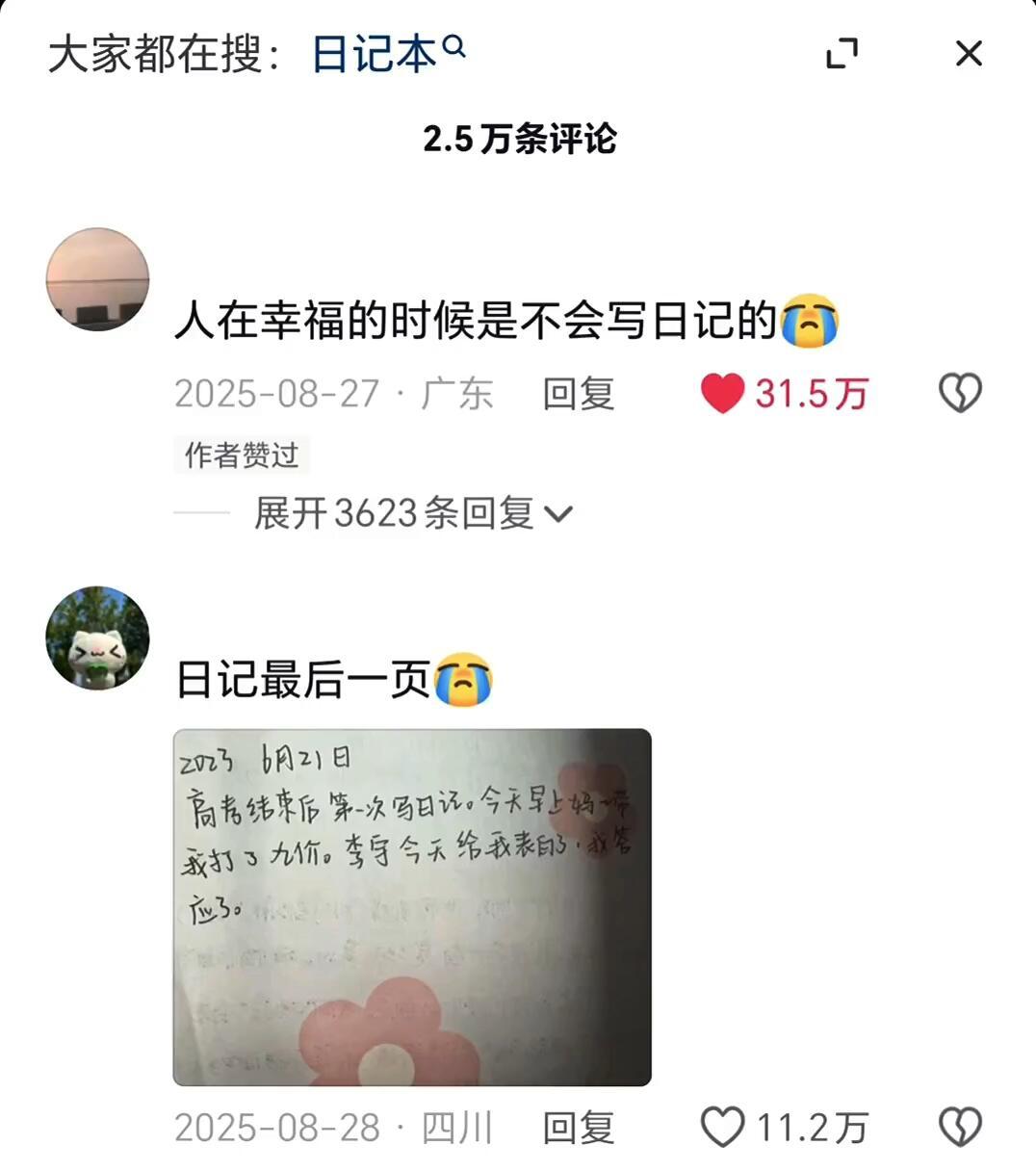 原来人在幸福的时候是不会写日记的 