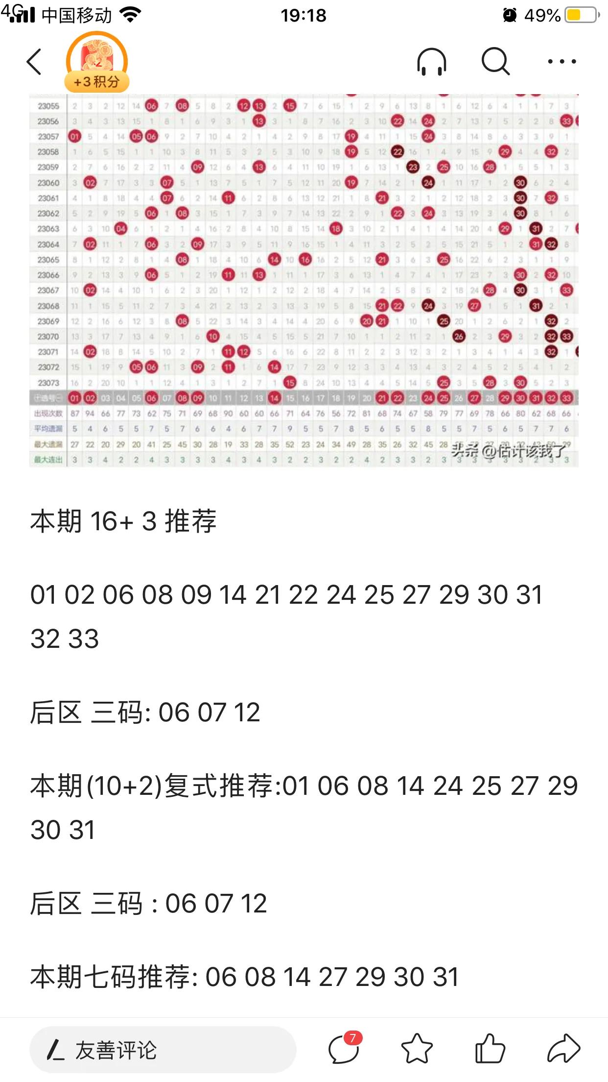 难得周五休息，不用想今天开什么号码，一切想法明天再说。
附图是大乐透研究专家李刚