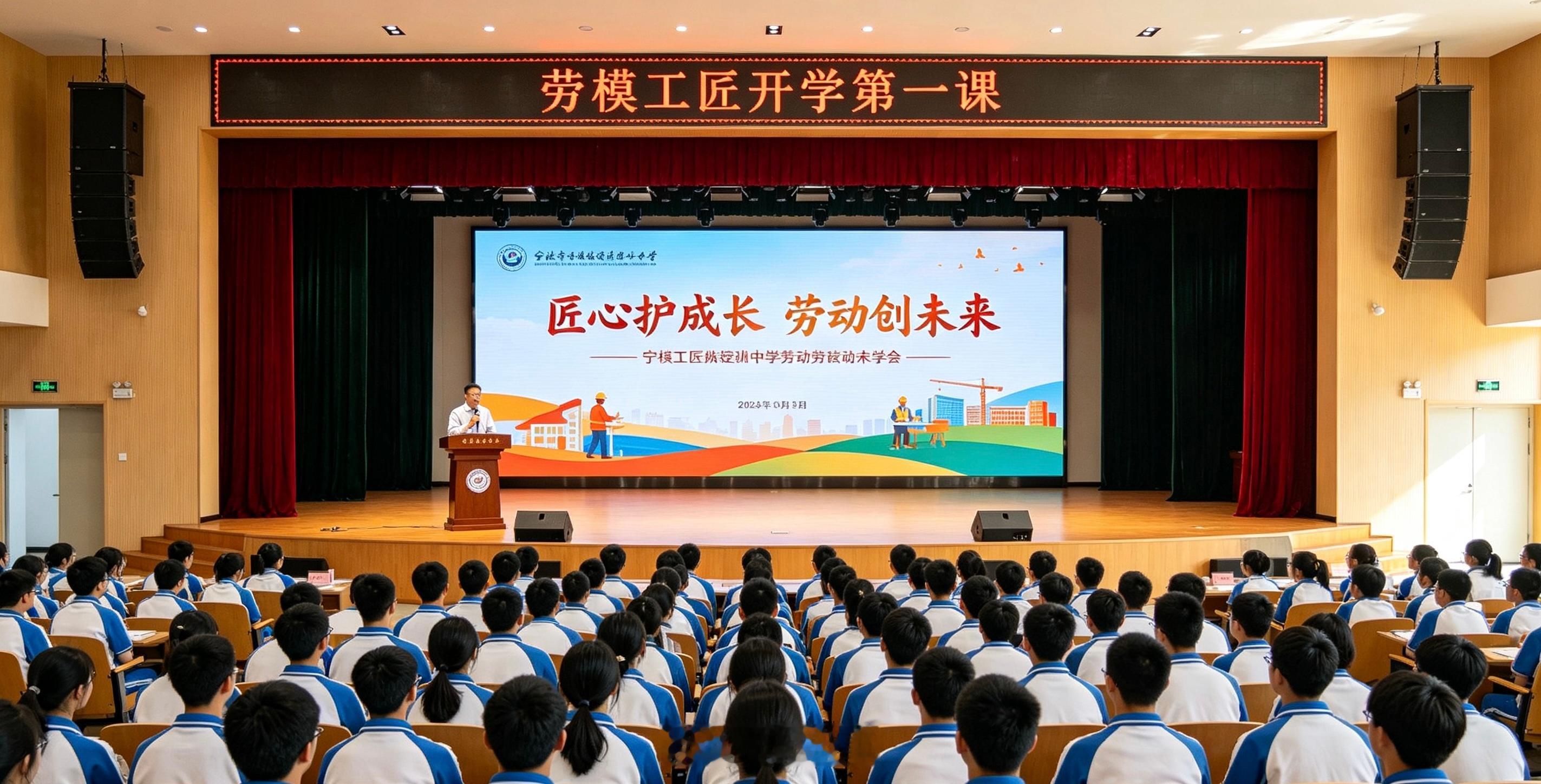宁波余姚劳模工匠走进校园开讲开学第一课劳模工匠进校园，带来的不仅是专业知识，更是