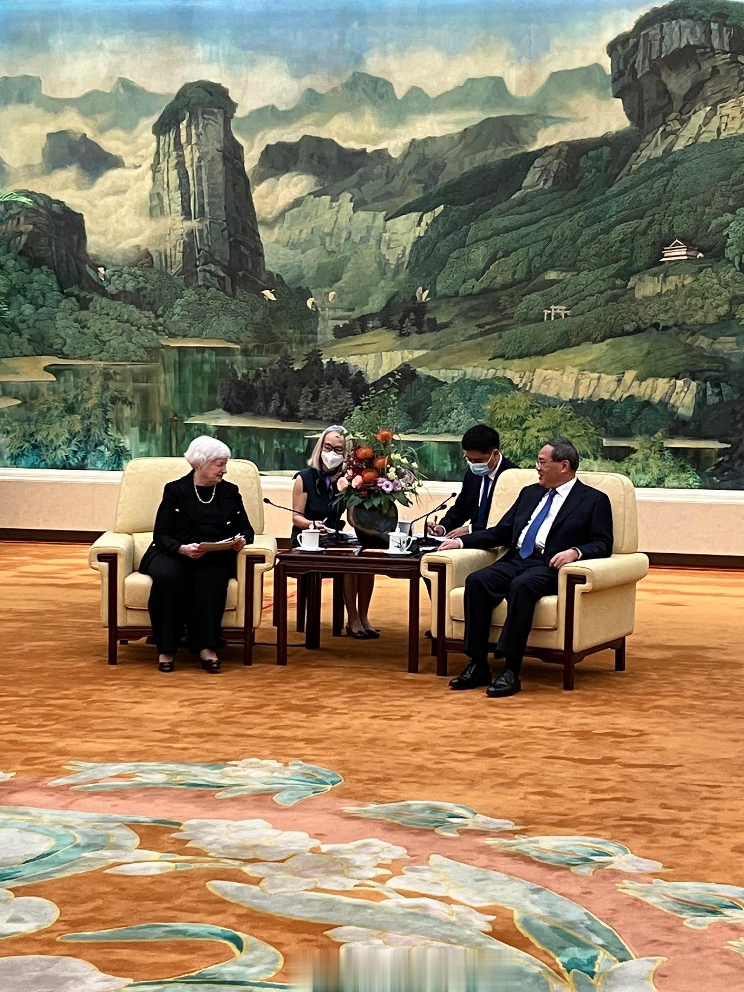 #美国财长耶伦访华#李总理会见美国财政部长耶伦 ​​​