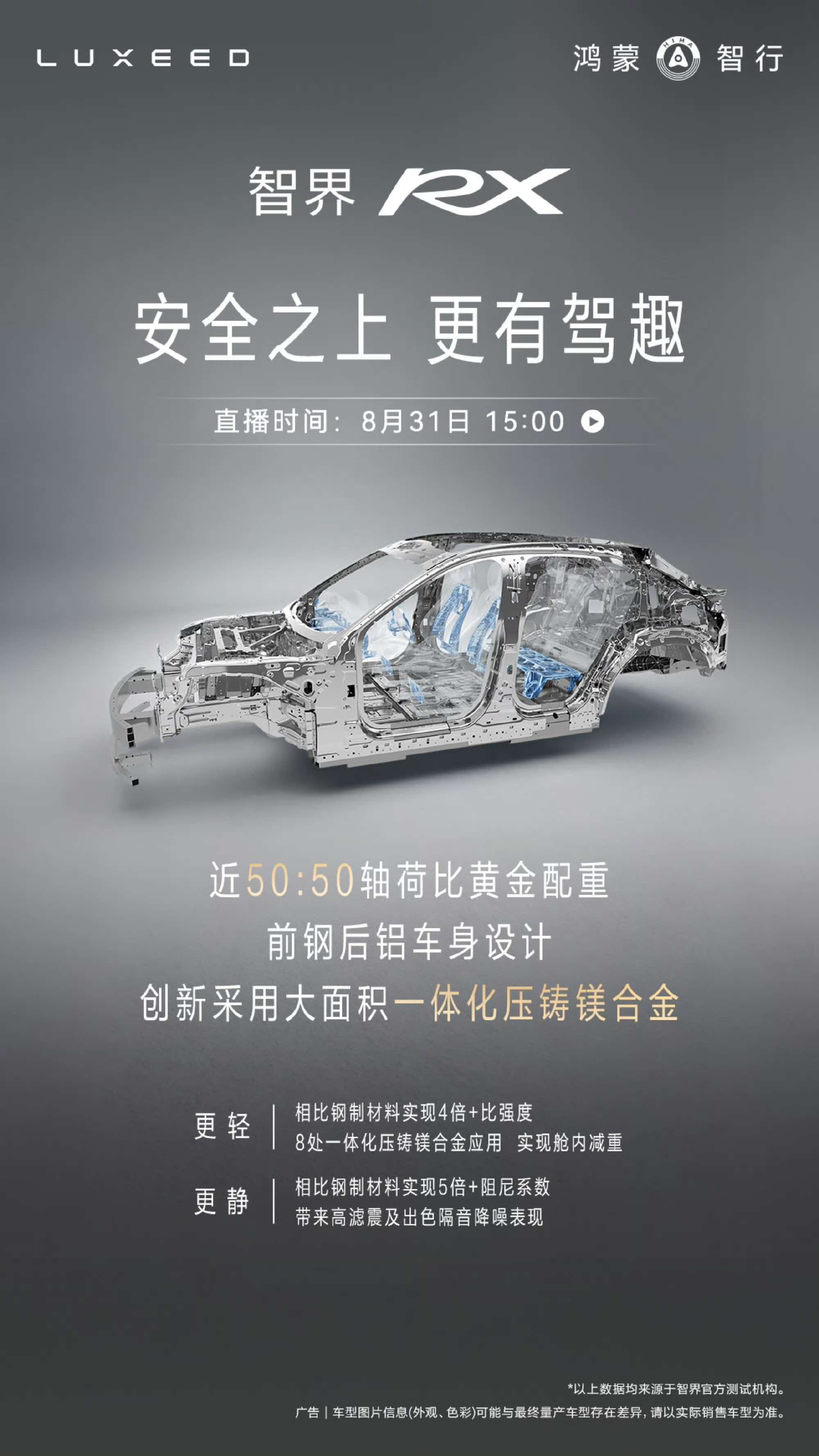 除了“343”结构，车身的结构和材料都有突破，一体化压铸也很有讲究，等待揭秘[酷