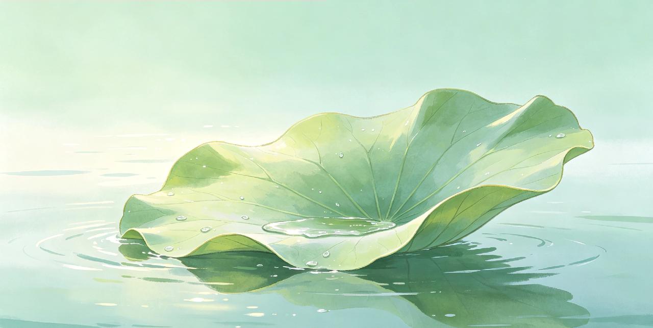 2. 静美一叶莲，清雅自安然