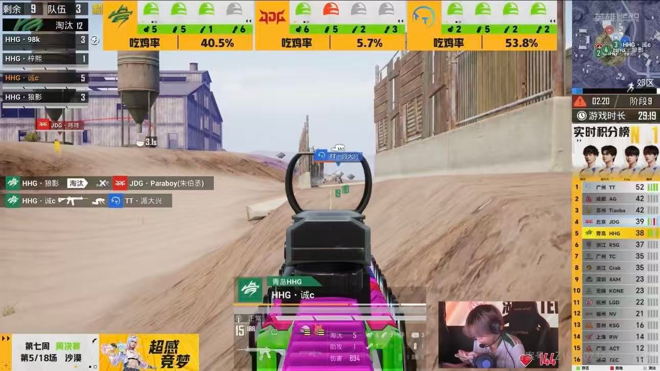 HHG诚c单局MVP 诚c火力全开统治赛场，单局6淘汰高伤carry全场，拿下M