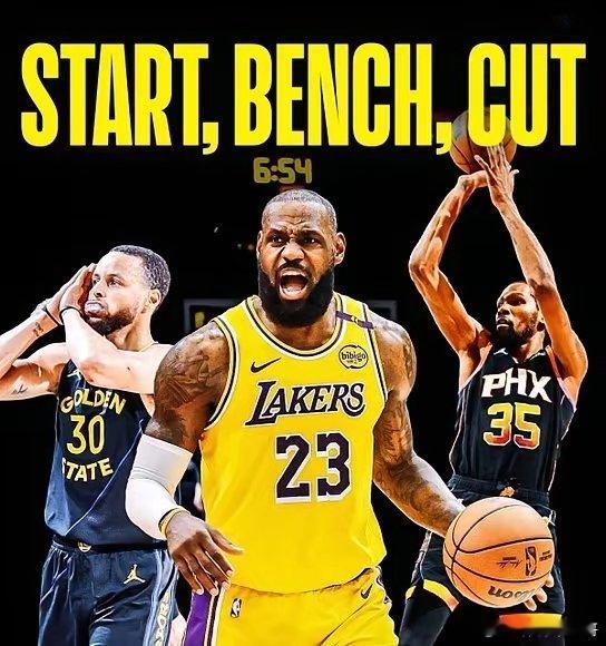 ClutchPoints：詹姆斯库里杜兰特，首发、替补、裁掉，你怎么选？ ​​​