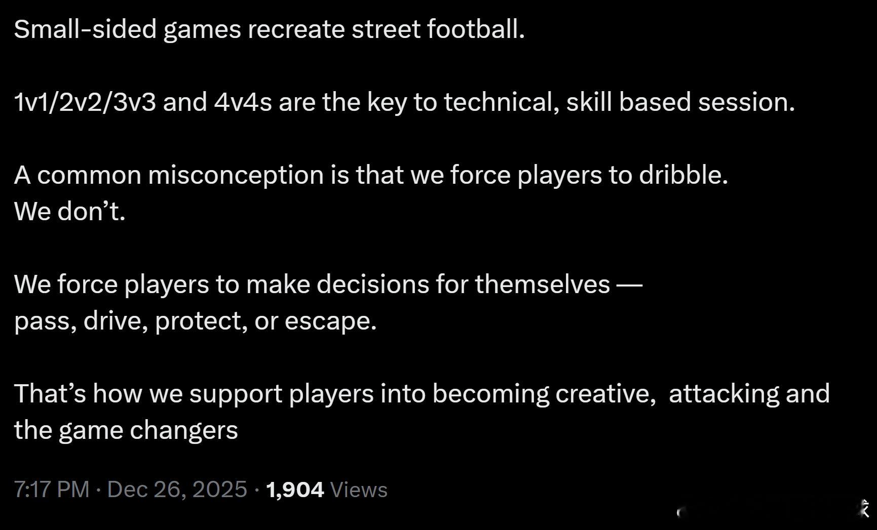 欧洲足球（139）：小场地比赛重现了街头足球的本质。1对1、2对2、3对3以及4