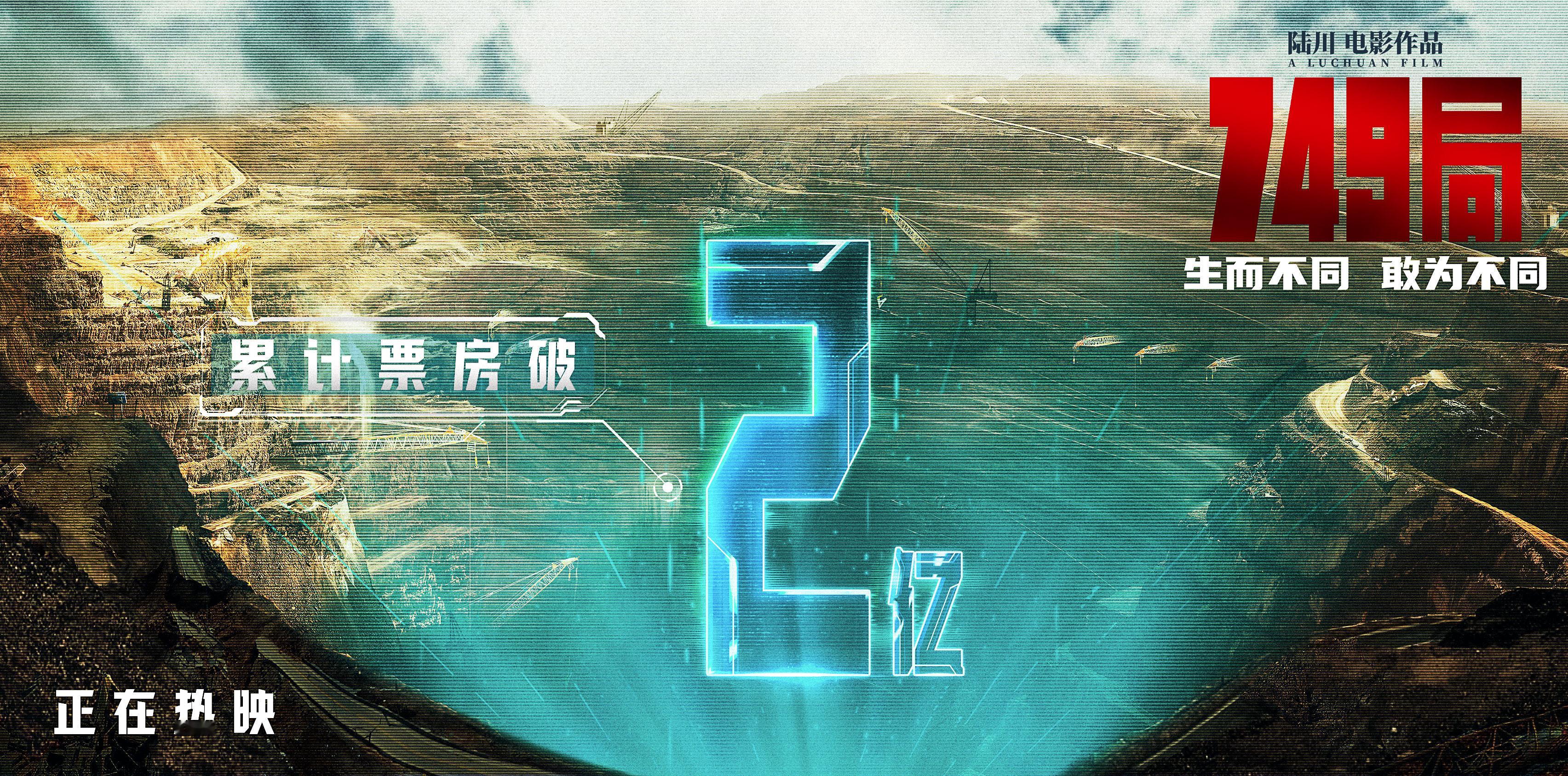 #电影749局票房破2亿# 国庆档科幻冒险题材电影《749局》上映第二天票房突破