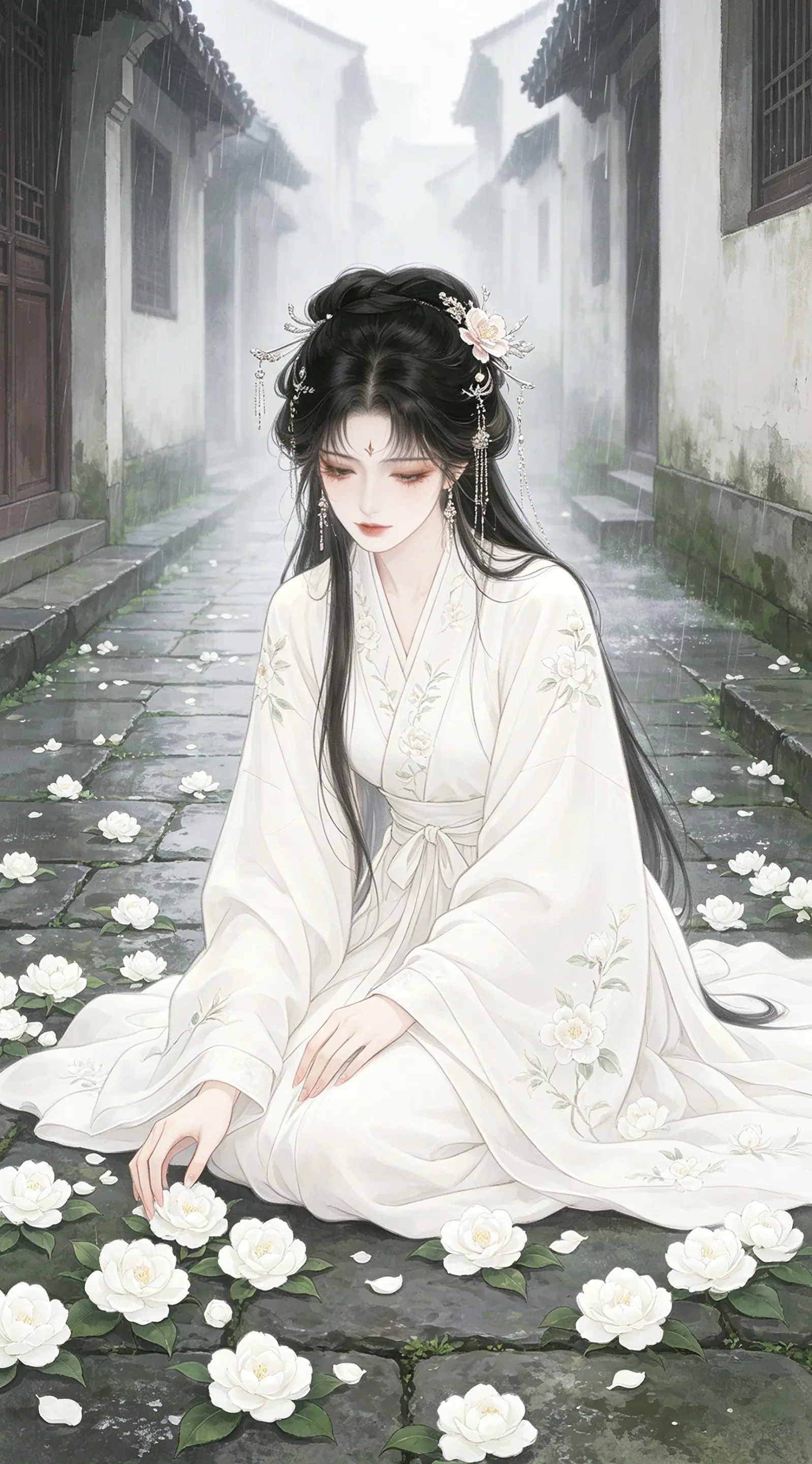 AI去水印写真集 ai创作 古风插画 二次元古风少女 古风次元融合
