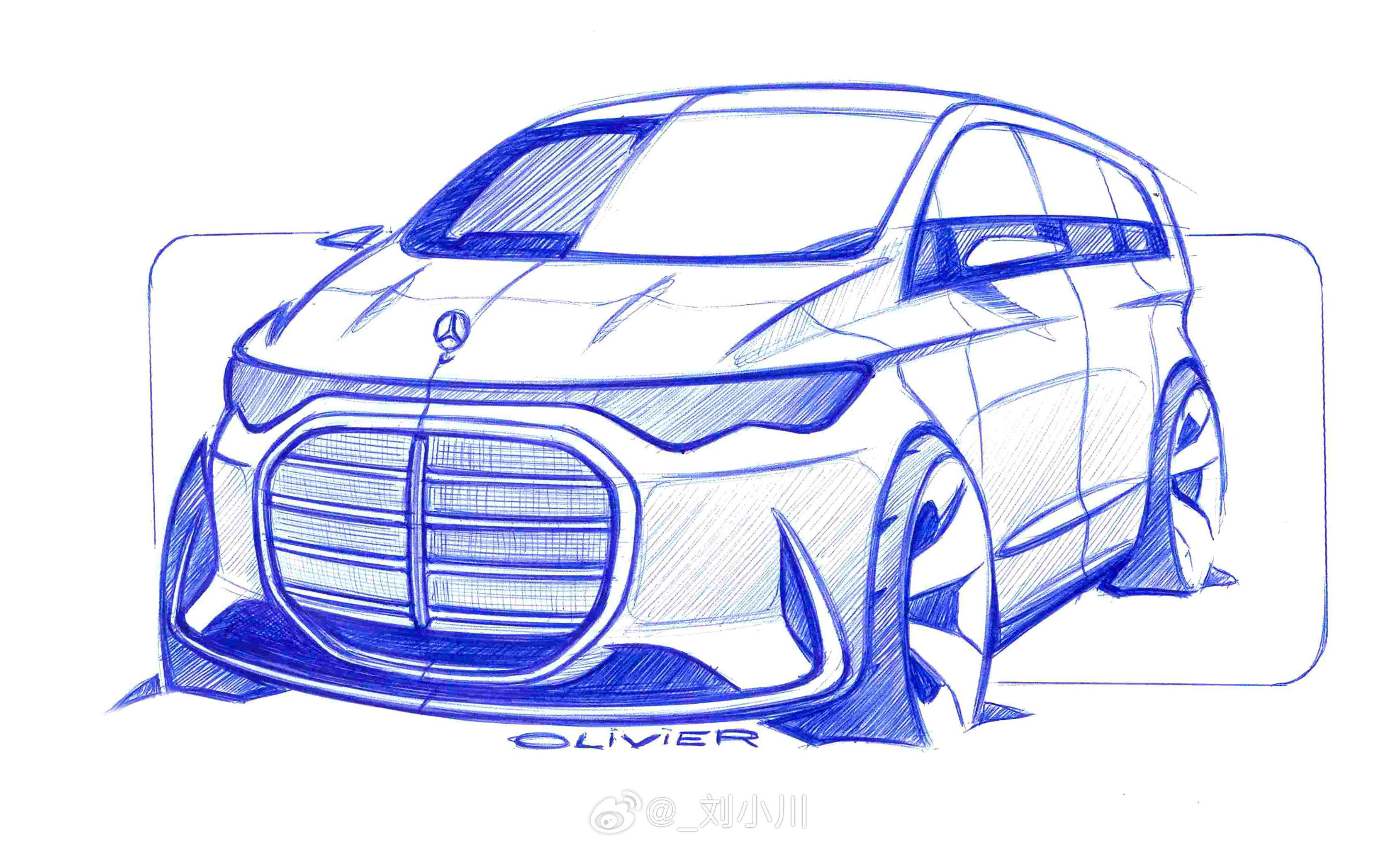 全新纯电奔驰VLE设计图 附上一组全新纯电奔驰VLE高清设计图，大家觉得新车好看