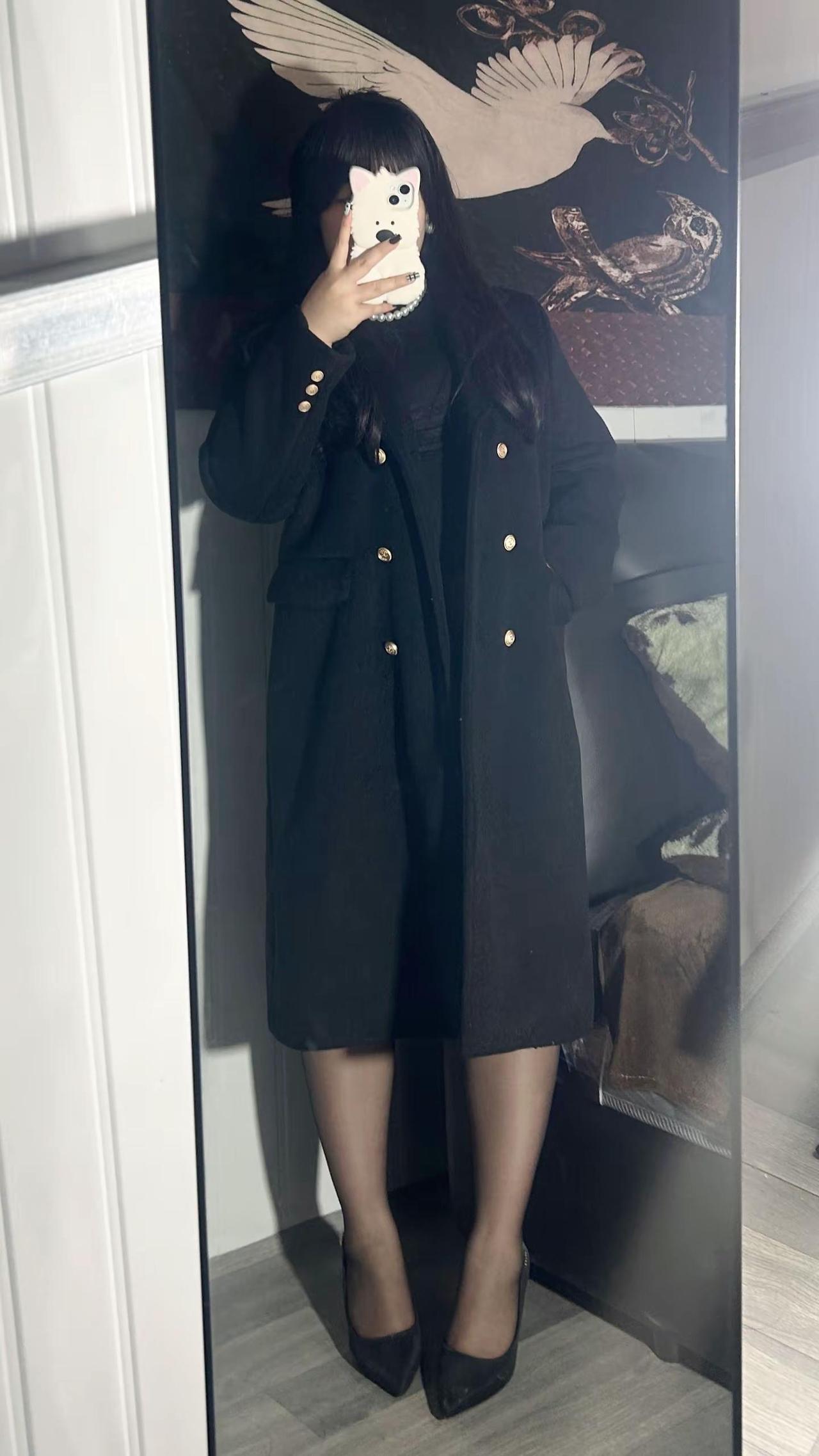 160 145。新年穿搭大码呢子大衣