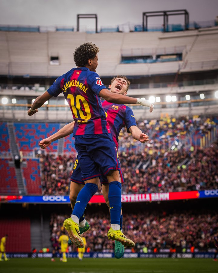 巴萨4比1比利亚雷亚尔亚马尔帽子戏法 巴萨主场4-1战胜黄浅，仍然保持本赛季主场