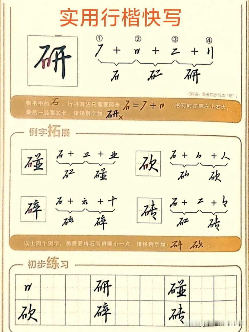 学绝招写好字:行书控笔，石字旁及相关常用字行楷快写技巧，珍藏版
图文并茂学写字，