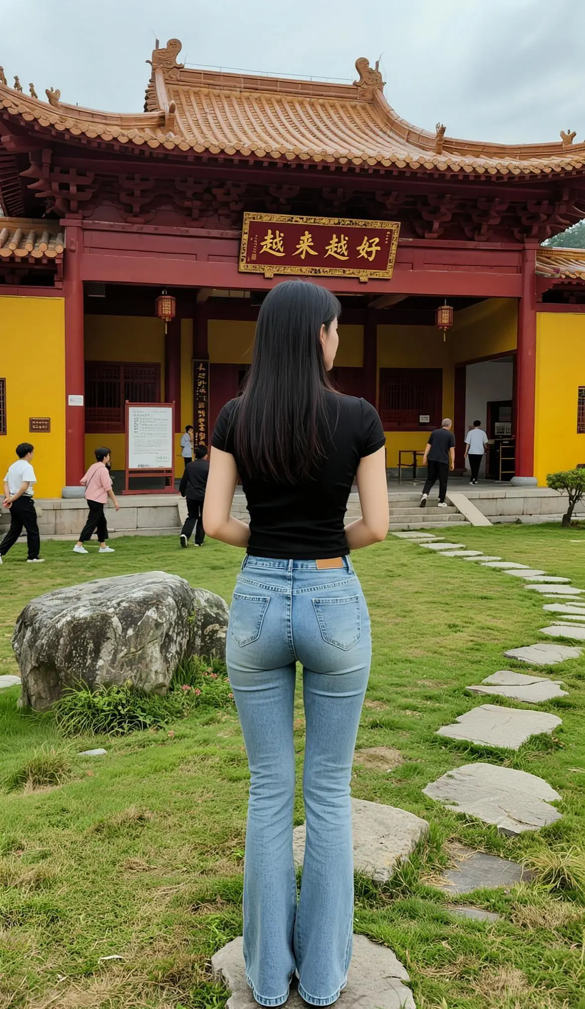 AI寺庙禅意旅拍感 ai创作