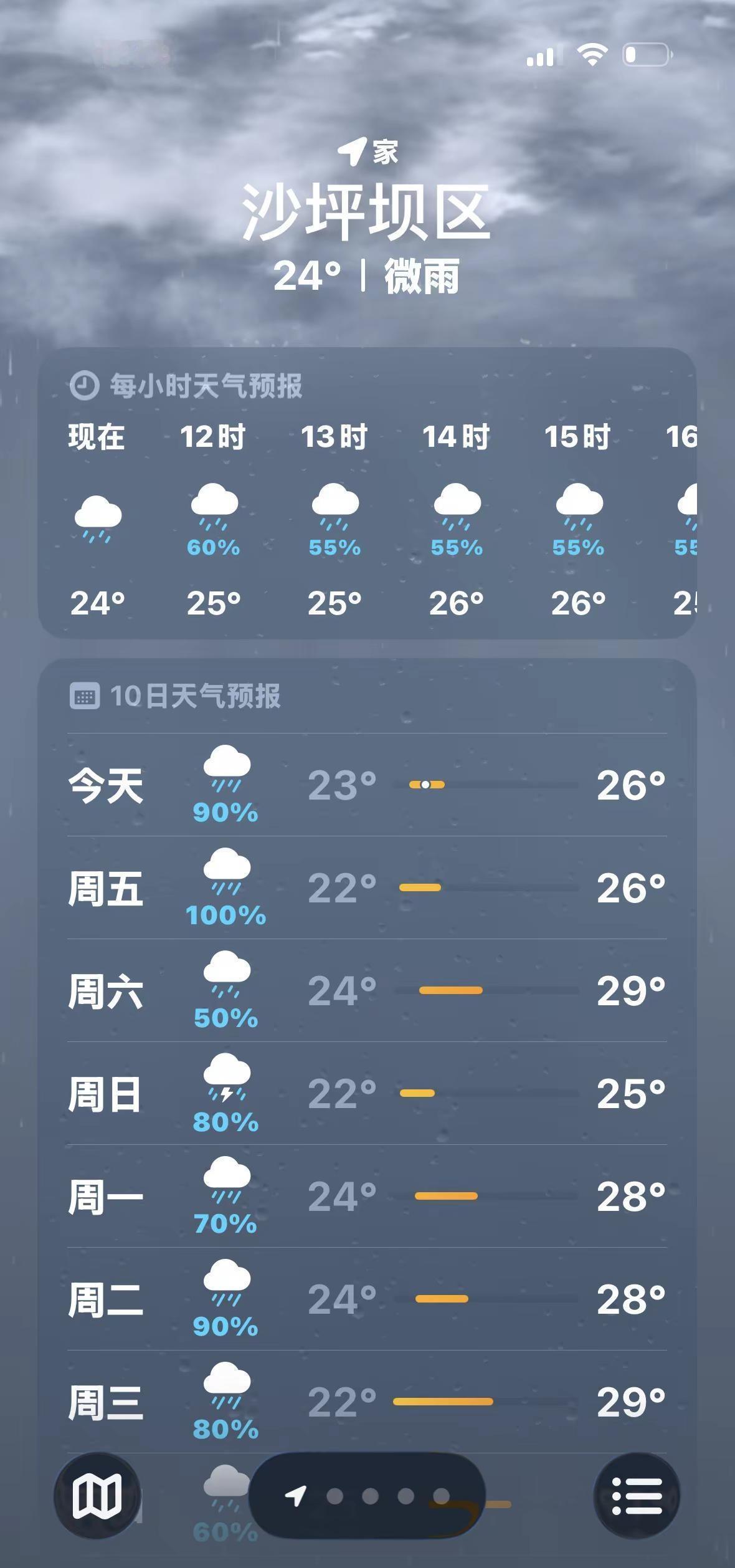 别下雨了啊，天都要塌了！！！这几天重庆的天气