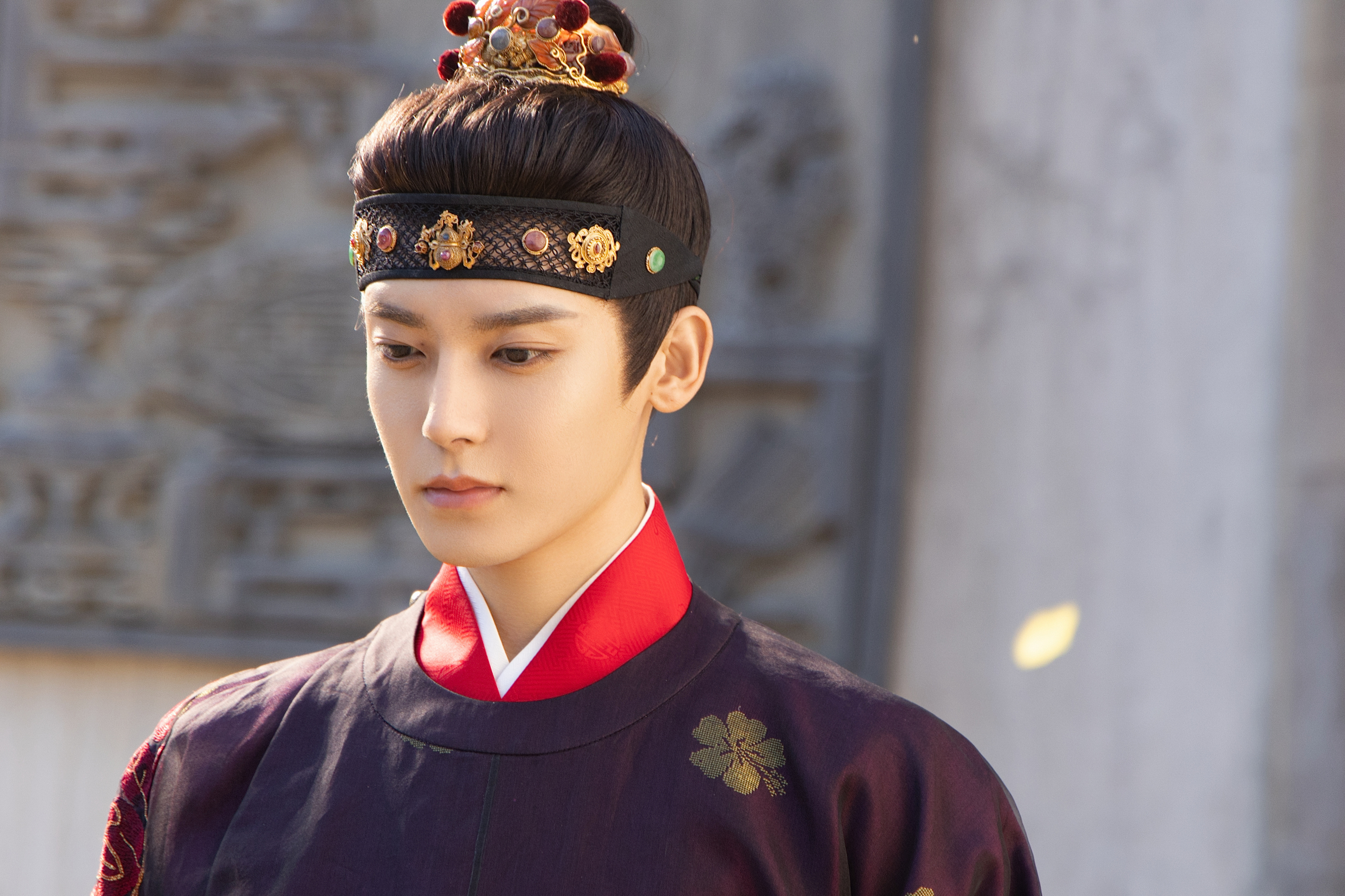 侯明昊 《玉茗茶骨》陆江来☽ 剧照-有价值造型-紫婚服+抹额 