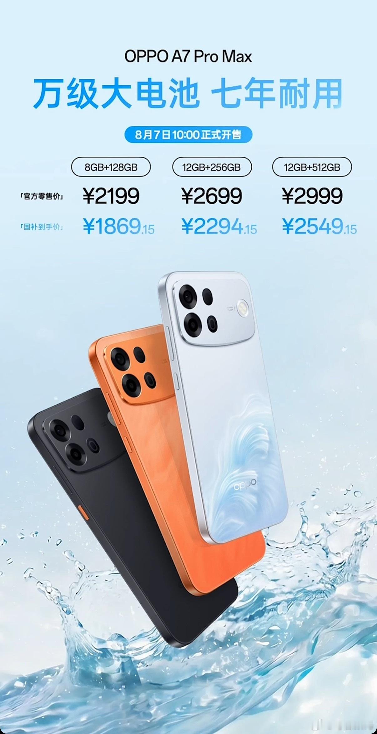 OPPO A7 Pro Max价格公布：8+128GB：219912+256GB