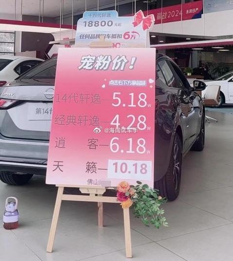 轩逸促销价~~~这是去年的海报，现在轩逸经典自动挡低配多少钱提裸车呢？？？海阔试