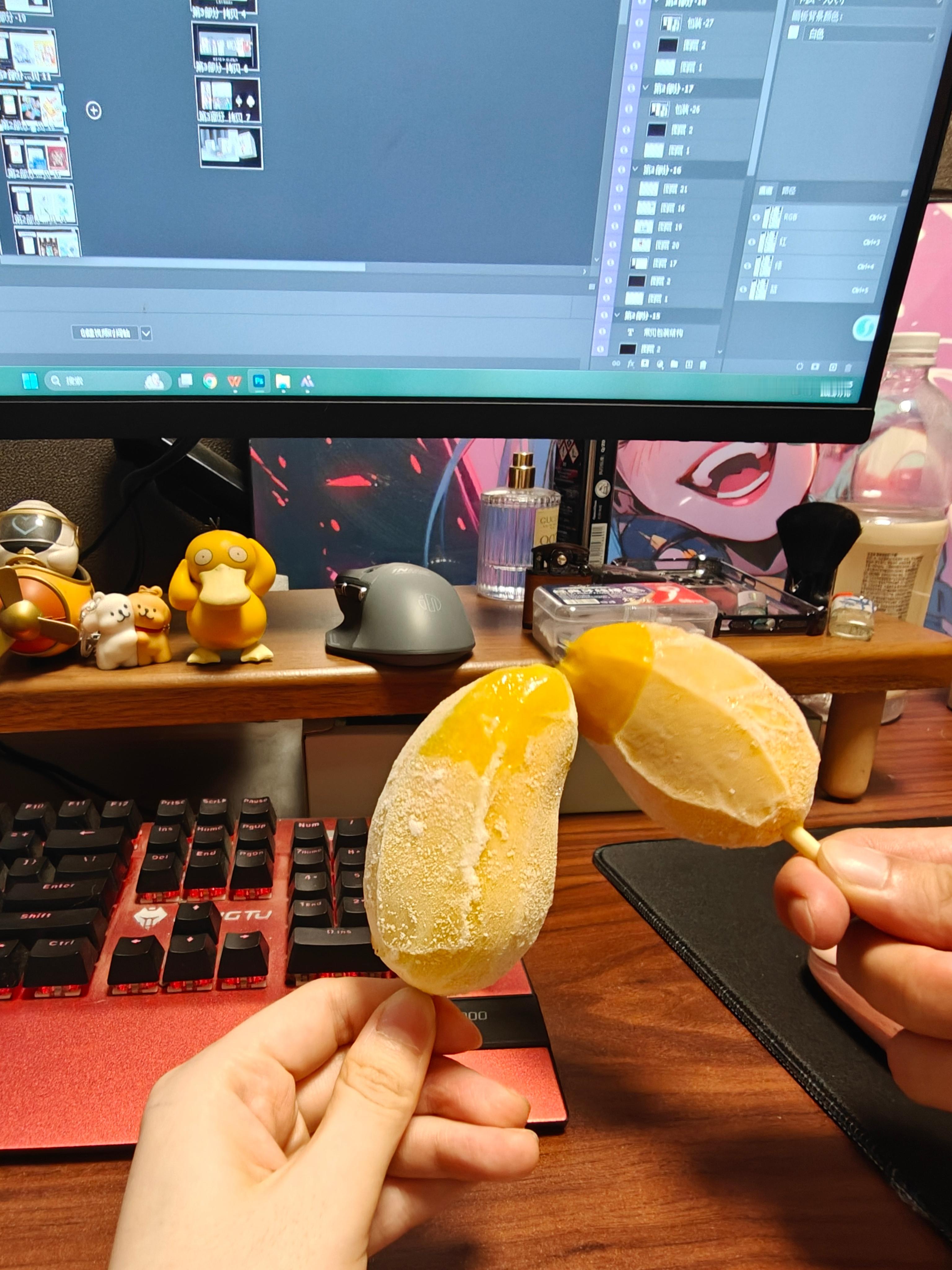 我的美食日记 自制芒果🥭冰棒，纯天然，无科技!真的好吃😋😋😋😋  ​​