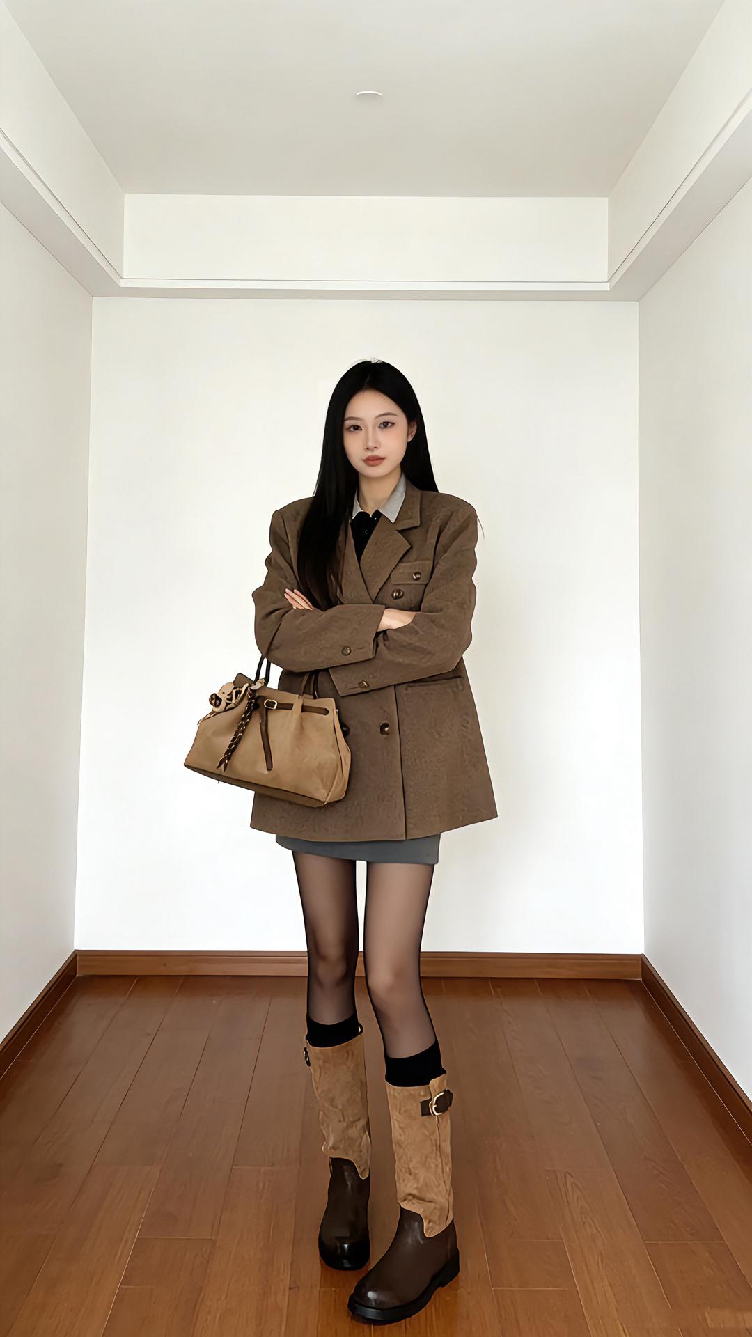 一套封神的咖色西装搭配🍪|||今日份穿搭思路分享～
oversize的咖色西装