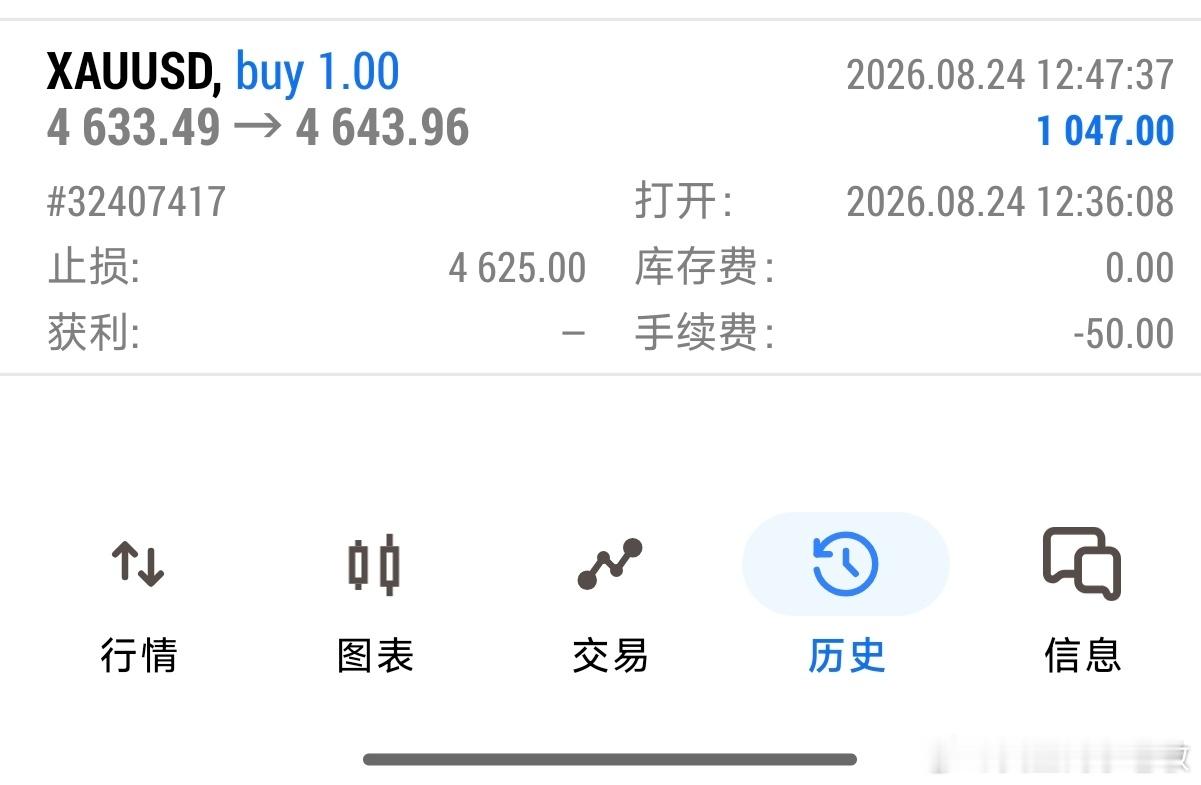 午盘盘内指导黄金4632/33多反弹上来4644再次拿下百点利润，日内三连胜了兄