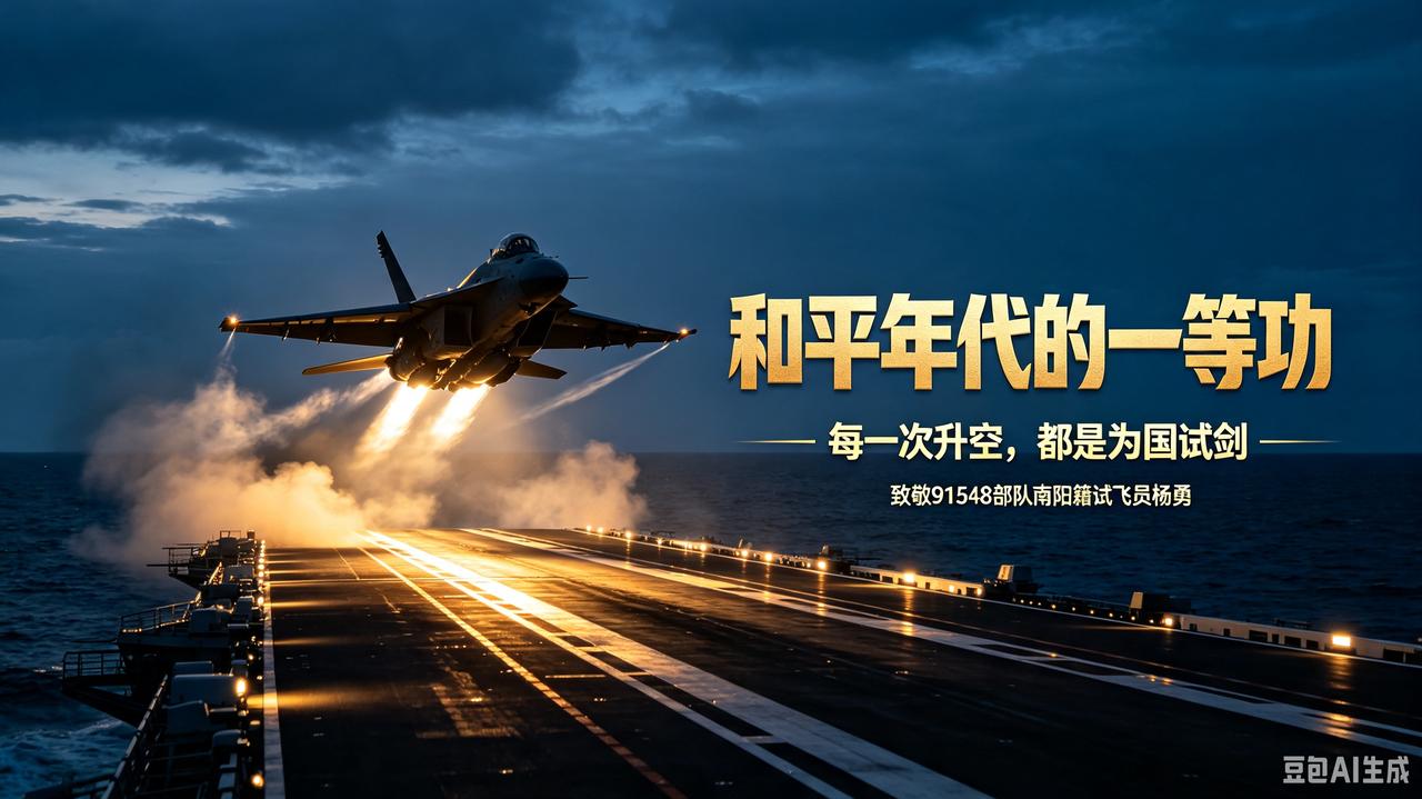 八一前夕，中央军委重磅通令，给91548部队南阳籍试飞员杨勇记国防科技一等功。和