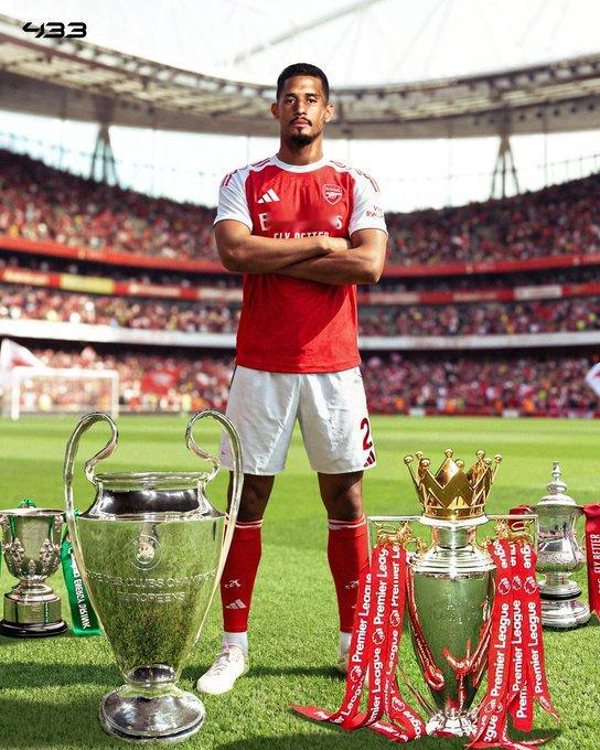 威廉·萨利巴相信阿森纳本赛季可以赢得所有奖杯。“🏆我非常期待赛季结束后能把奖杯