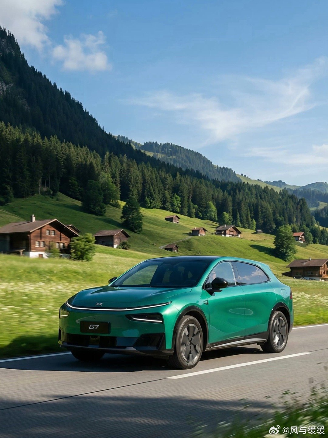 小鹏G7 官方改色，翡翠绿和青衫蓝，说实话这两个配色和青岛真的很搭！青衫蓝的小鹏