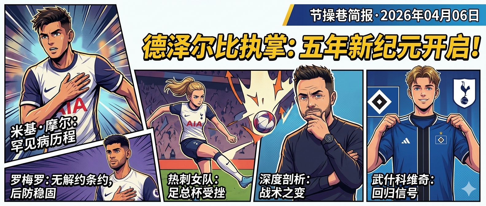 📰 节操巷每日简报·2026年04月06日【人员采访】· 德泽尔比接受热刺官网
