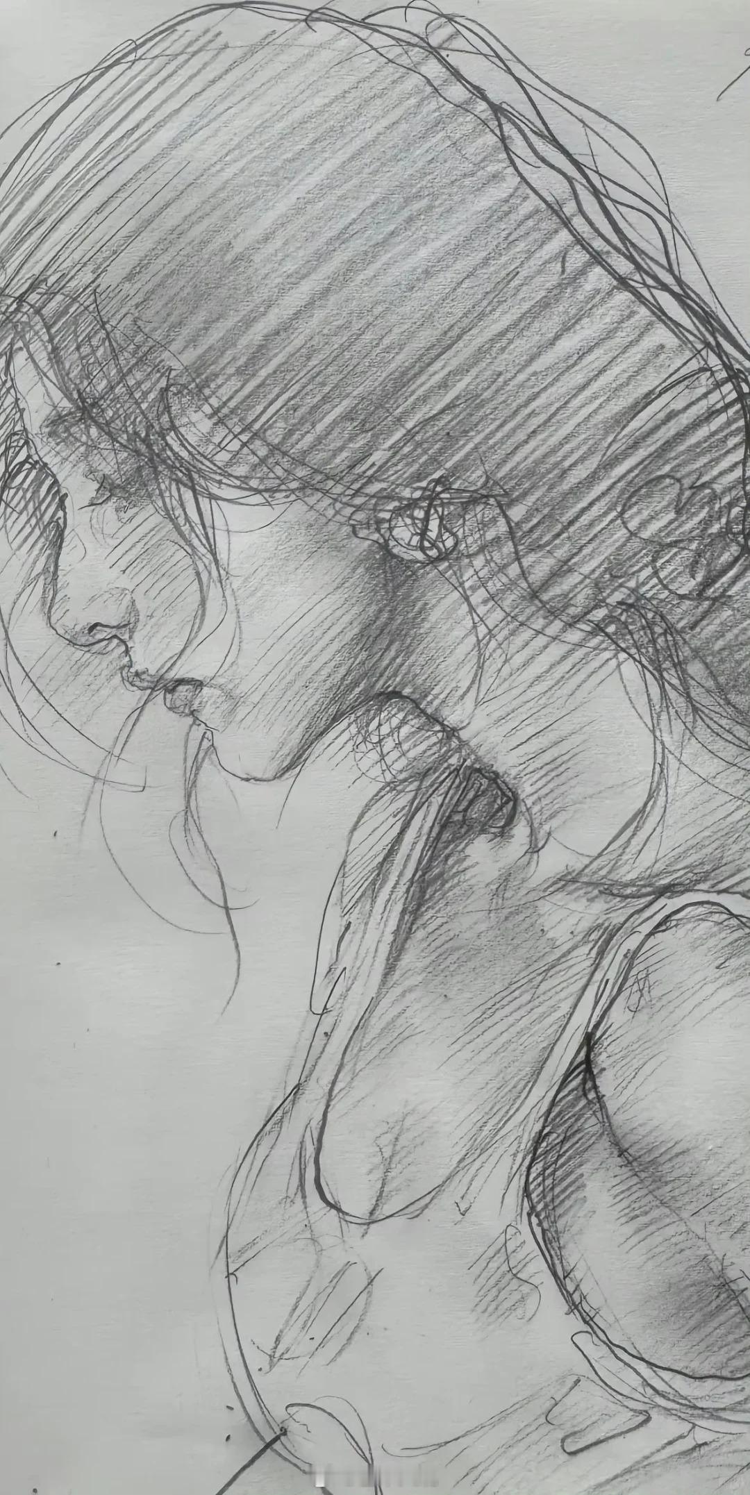 庞茂琨的素描作品线的艺术，笔下绽放的美。 ​​​