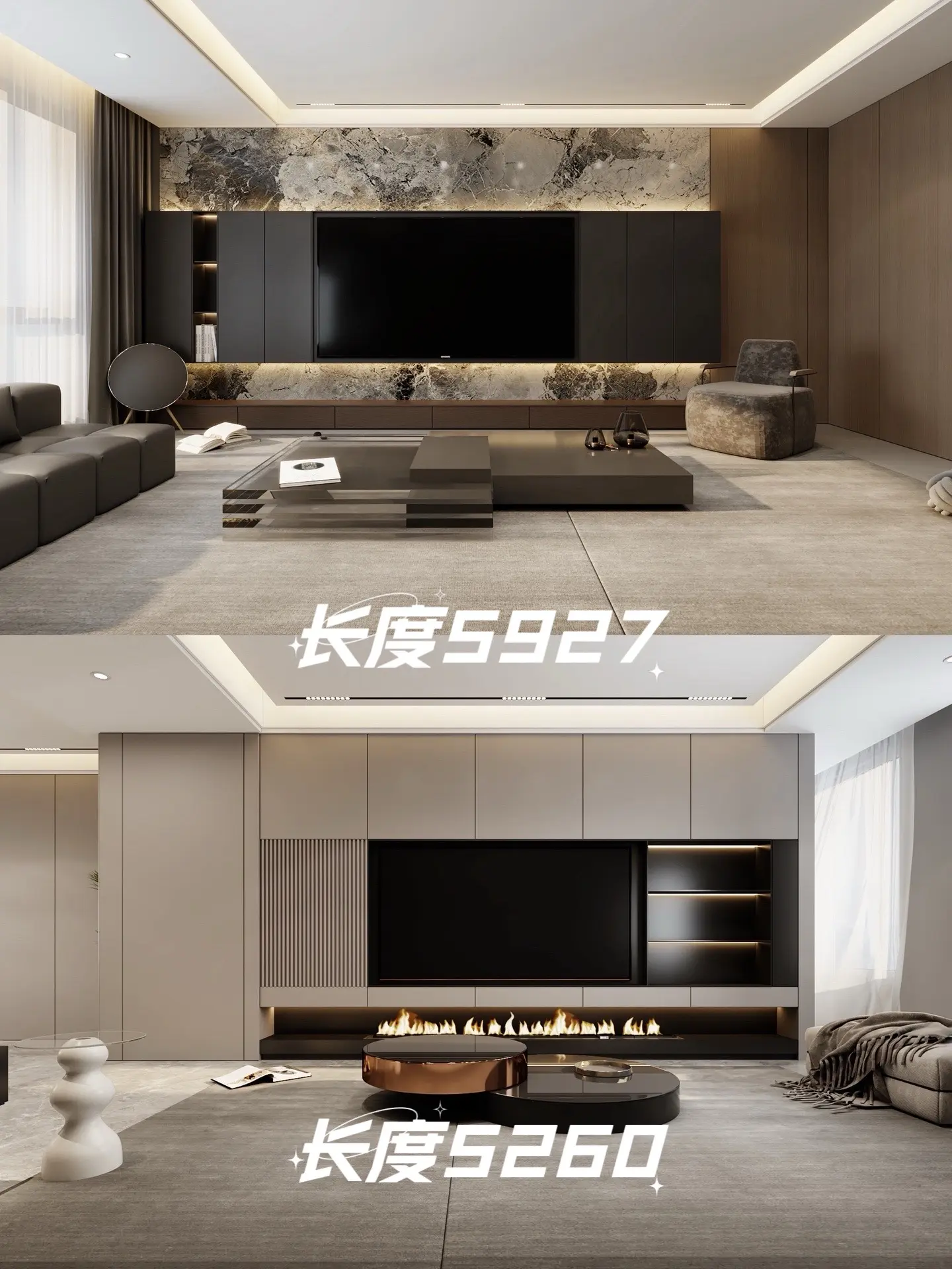 电视墙长度一览图，对号入住吧，你家电视墙多长的呢？