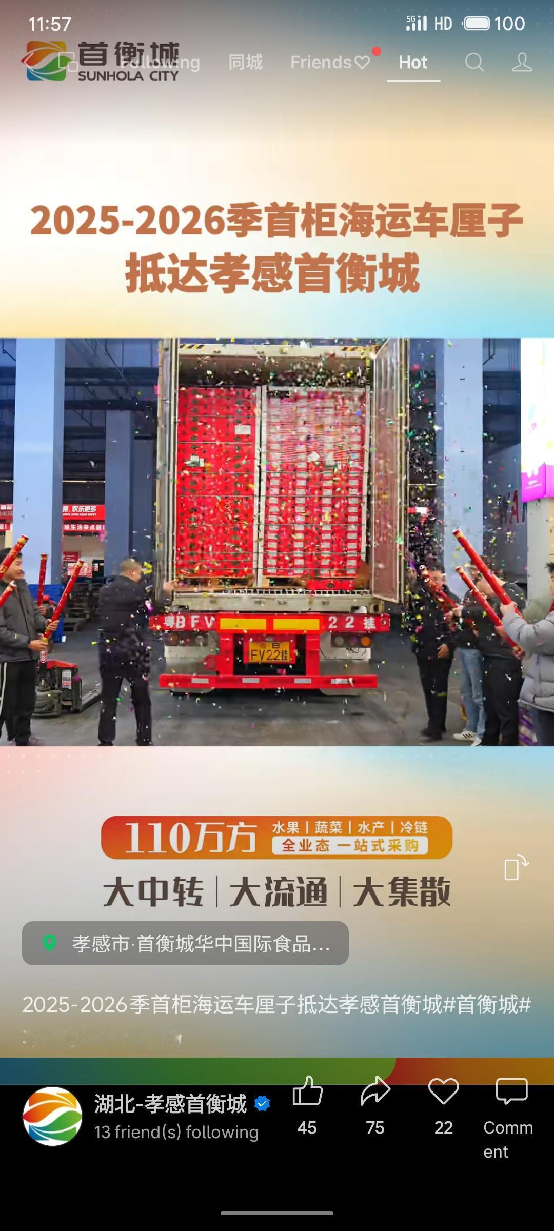 新季进口车厘子海运首达孝感守衡城，彰显冷链物流效率与生鲜供应链的成熟。作为季节性