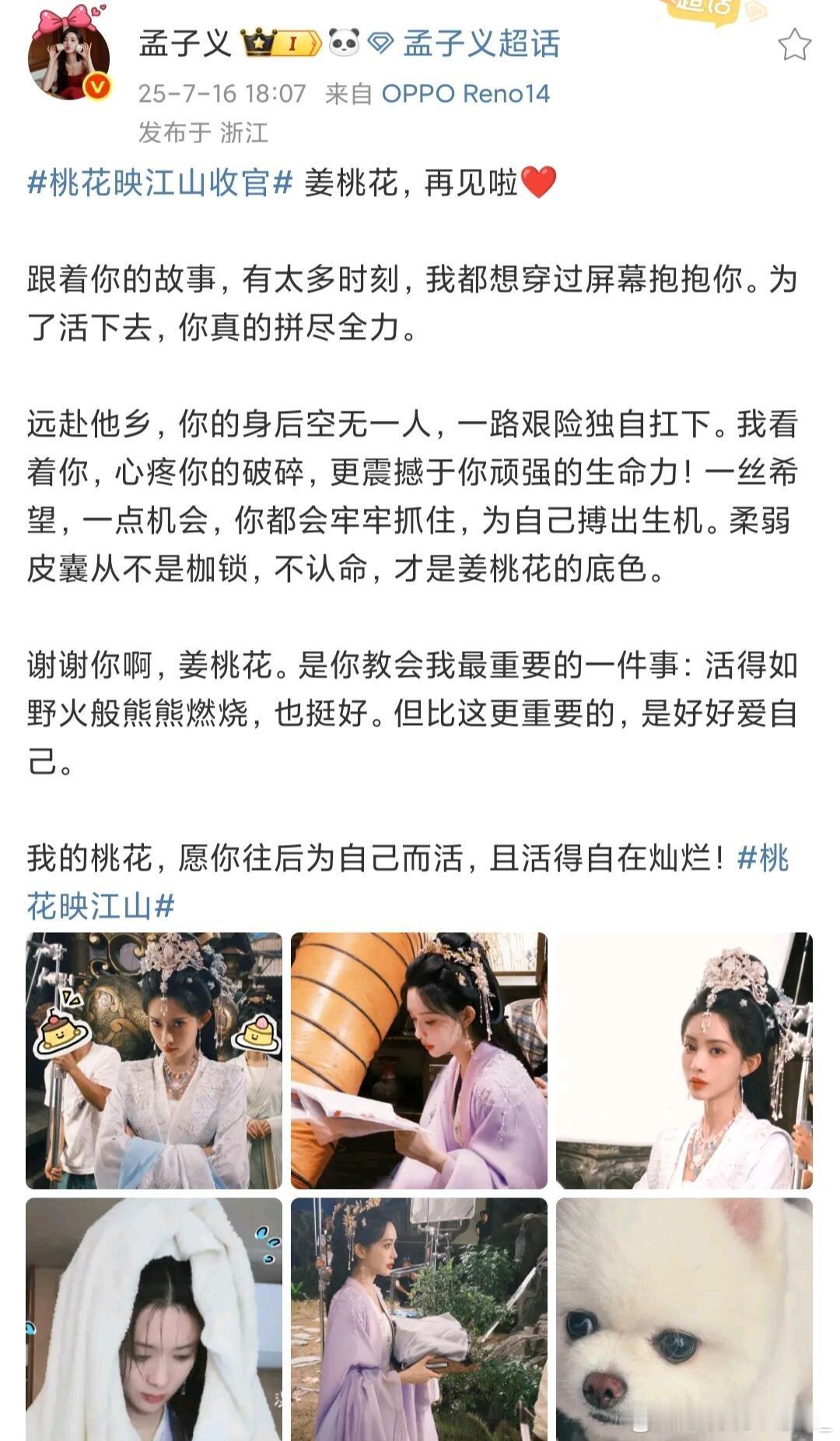 孟姐桃花映江山收官作文来了....写的好用心孟子义｜桃花映江山 ​​​