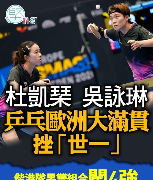 杜凱琹與吳詠琳四強會對南韓的申裕斌與朱芊曦。乒乓 国乒男女双全军覆没 ​​​