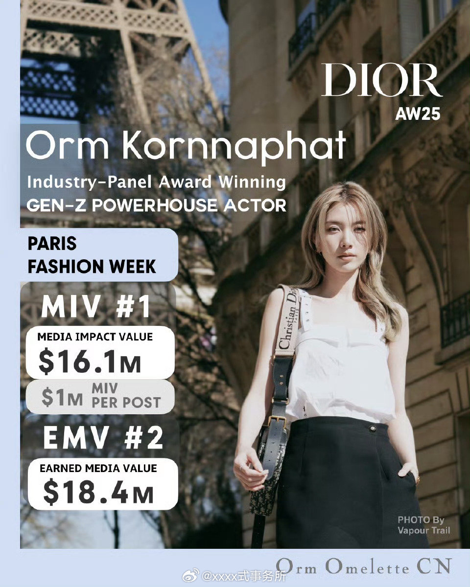 OrmKornnaphat原来三月巴黎时装周miv就第一，emv泰国第一，这次巴