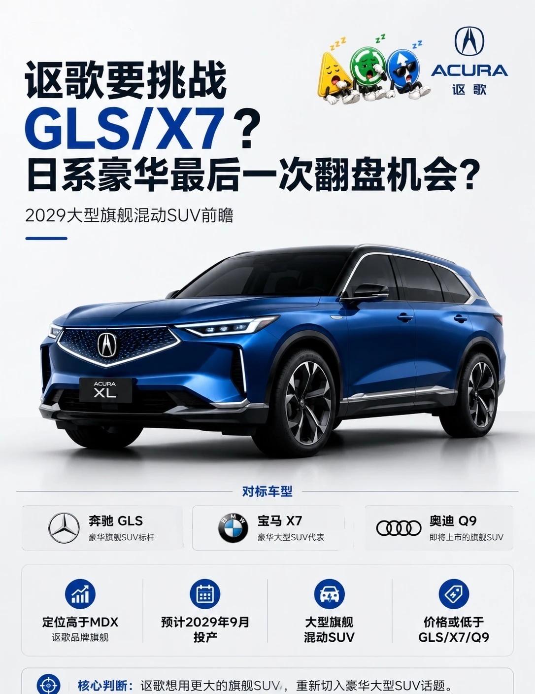讴歌放大招🔥全新旗舰XL硬刚宝马X7/奔驰GLS
新车核心信息盘点
	
📌产