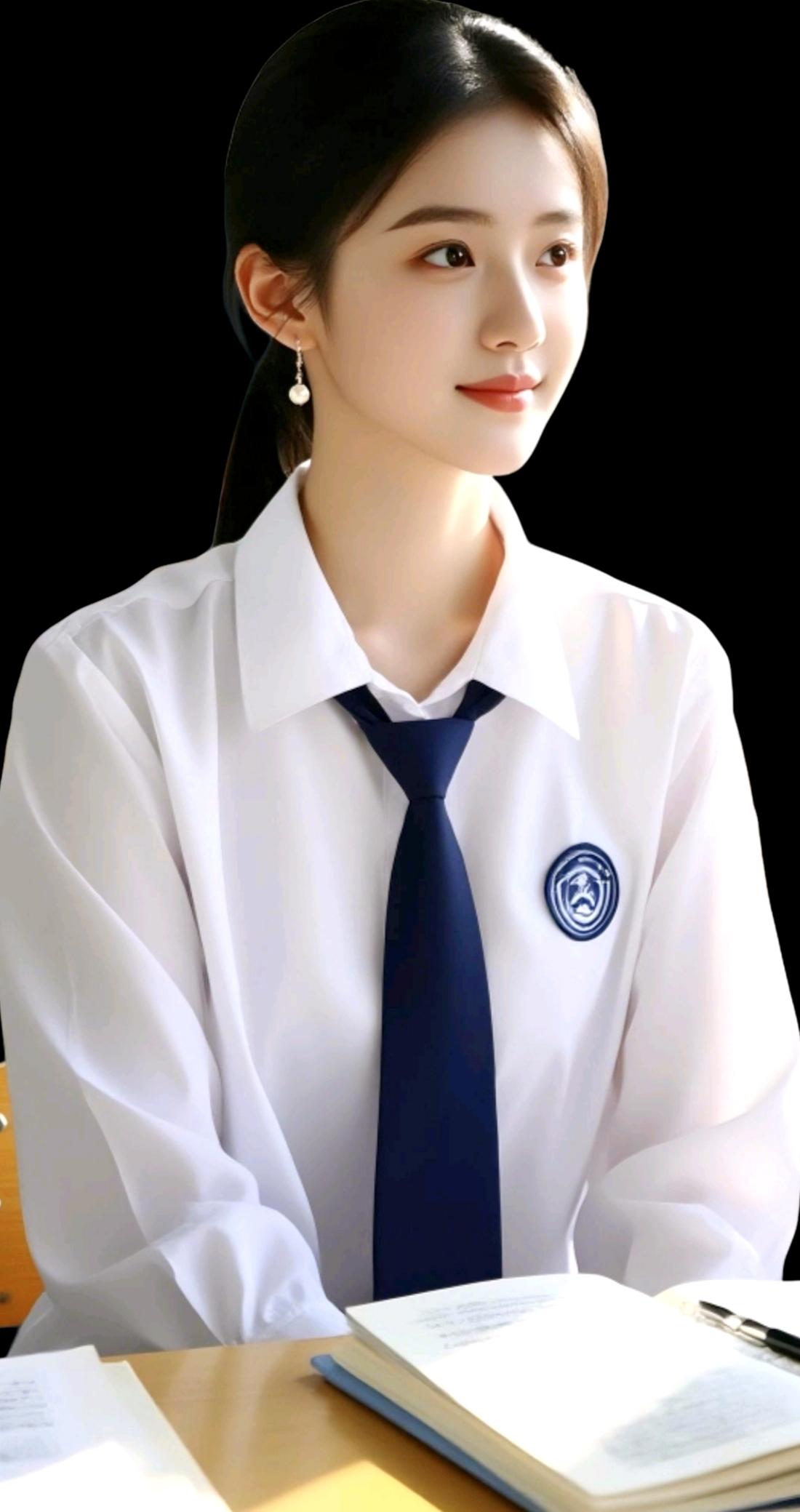 青春校园风，白衬衫蓝领带，少女心满满！💕温柔风白衬衫 甜美学院风衬衫 白衬衫领
