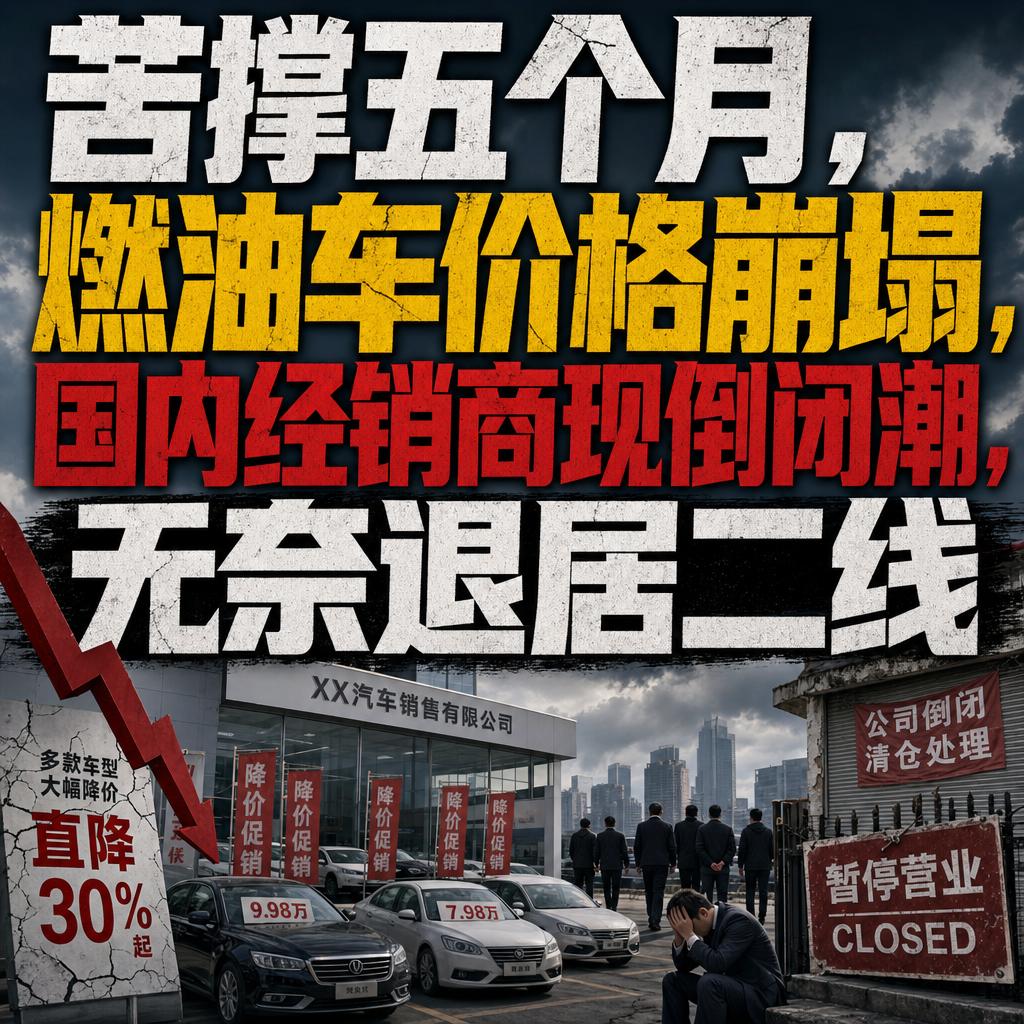 苦撑五个月，燃油车价格崩塌，国内经销商现倒闭潮，无奈退居二线
凯美瑞降到13万，