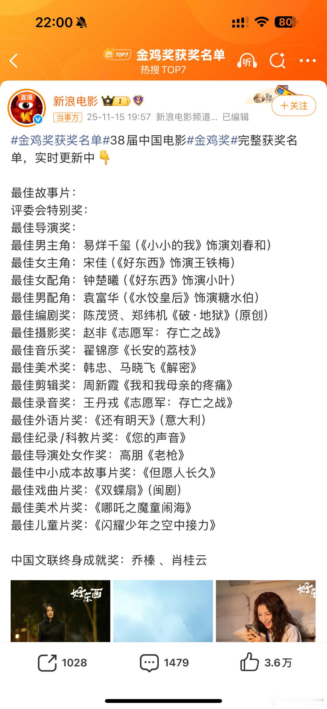 截止目前的名单，好东西、志愿军、老枪都看过；老枪着实不敢恭维，剧情挺碎的当然高情