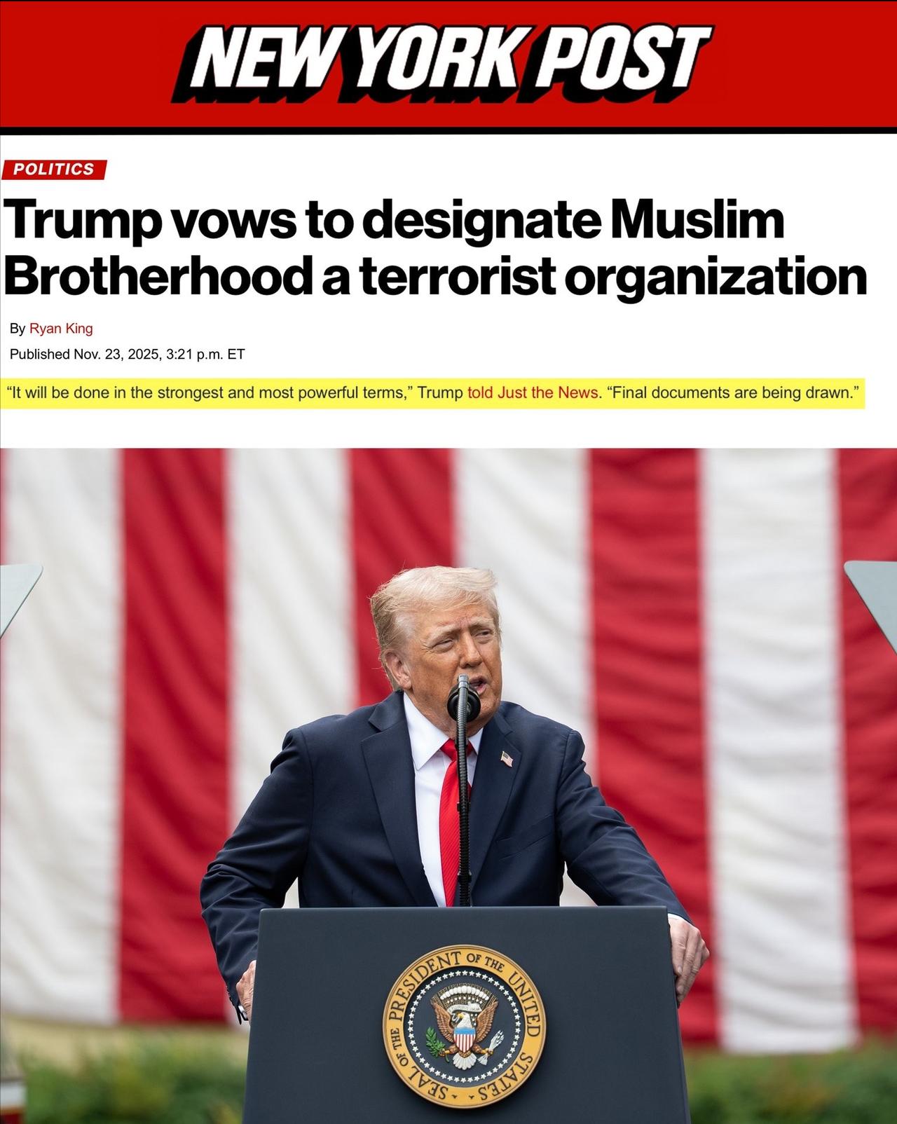 据《纽约邮报》（New York Post）于 2025 年 11 月 23 日