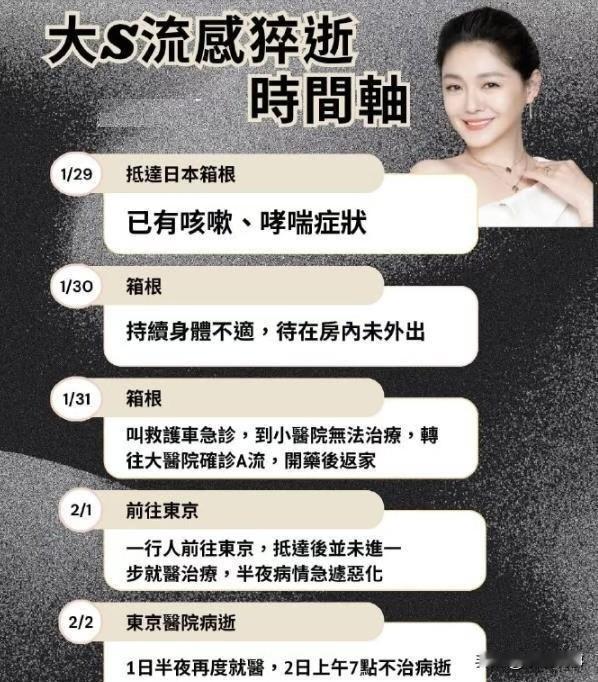 没人比汪小菲更懂大S的身体
大S临走前，其实有很多次活下来的机会。她到日本当天就