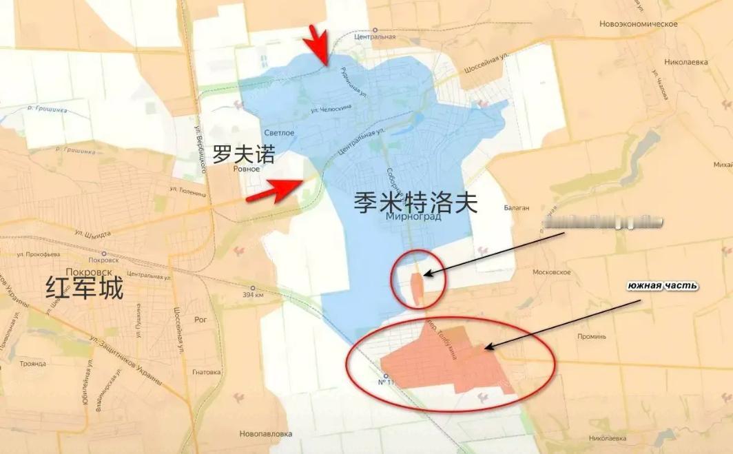 俄军中部集群第51集团军突击队在米尔诺拉德（季米特洛夫）南部和扎帕德尼微区取得了