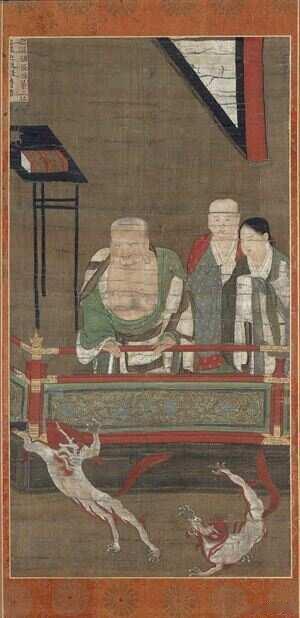 两套十六罗汉图细节差别好大啊一套藏于美国波士顿博物馆一套藏于日本相国寺 ​​​