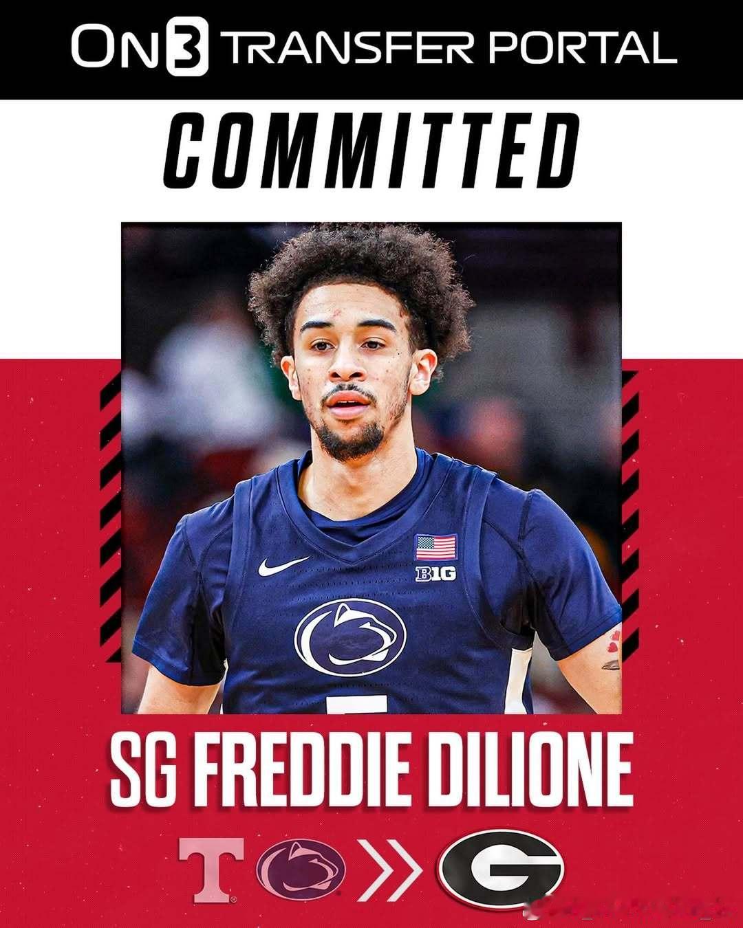 据Pete Nakos报道，宾夕法尼亚州立大学后卫弗雷迪·迪利昂(Freddie
