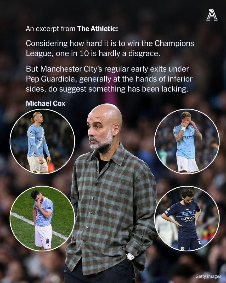 The Athletic：这样豪华的曼城班底，瓜帅十年仅一冠？在瓜迪奥拉执教曼城