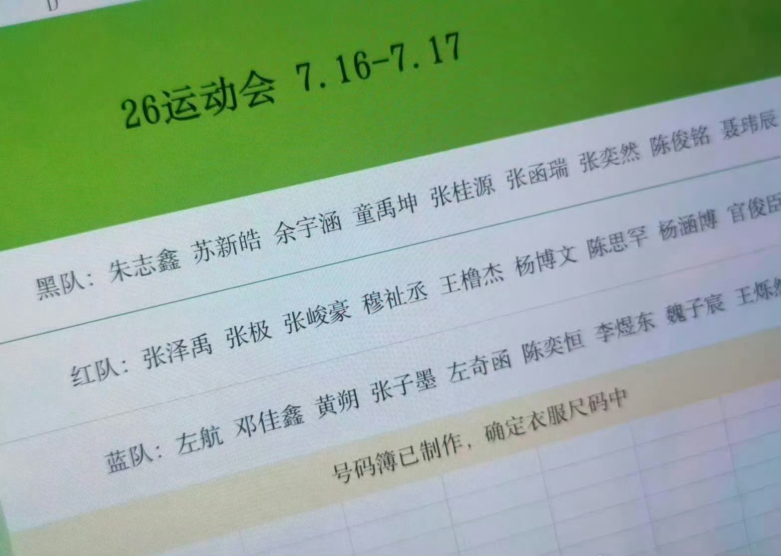 网传TF家族运动会分组 网传的TF家族2026运动会分组，黑红蓝三队。