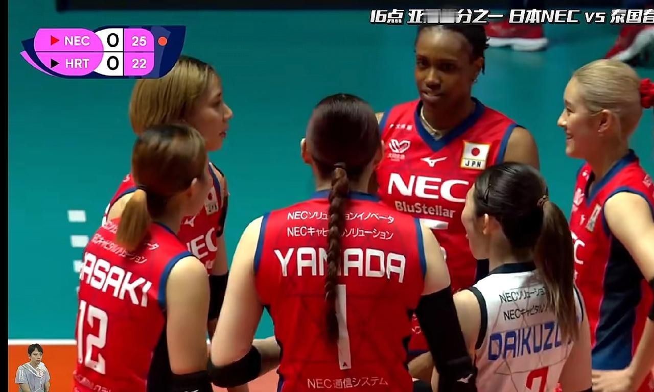 亚冠赛第二日比赛正在进行中！日本女排第一局比赛28-26险胜泰国女排！日本女排有