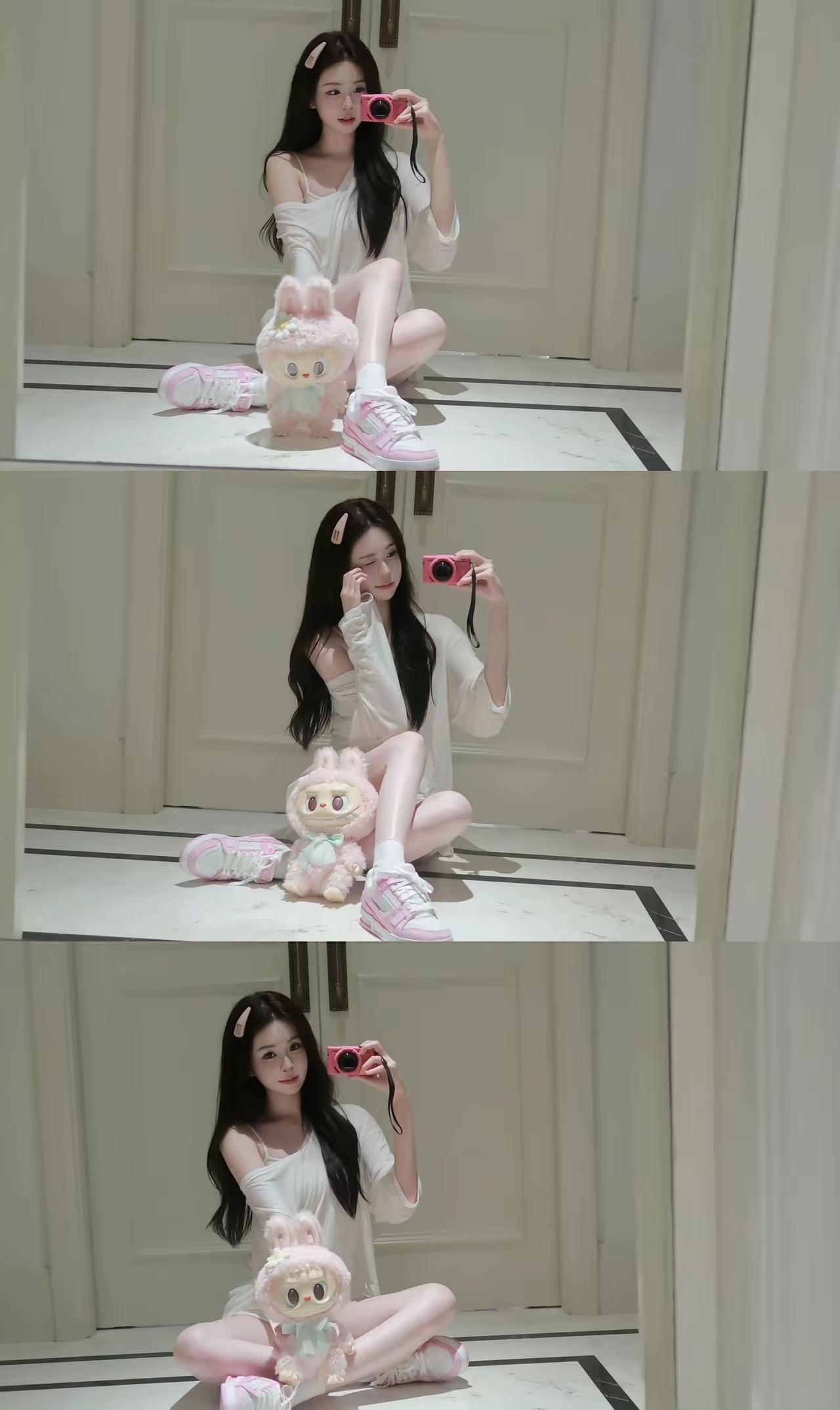 少女心满满，粉色萌兔相伴，自拍时刻甜美可爱！💖📸🐰女人怎么样穿职业装才最耐